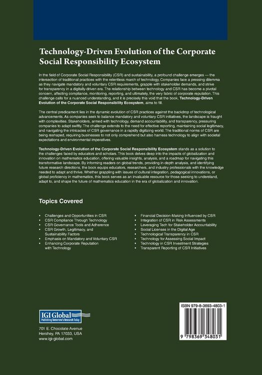 Produktbild: Technology-Driven Evolution of the Corporate Social Responsibility Ecosystem