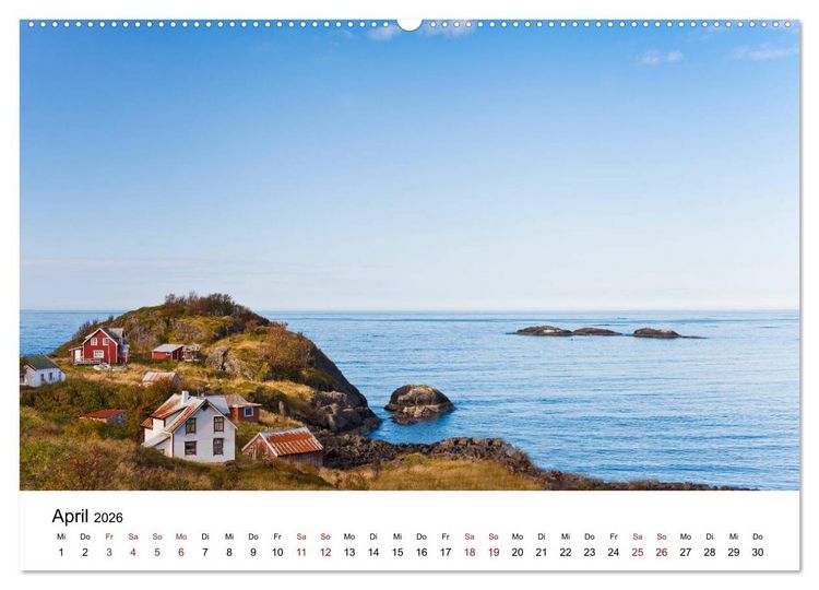 Produktbild: Skandinavien - Hoch im Norden (hochwertiger Premium Wandkalender 2026 DIN A2 quer), Kunstdruck in Hochglanz