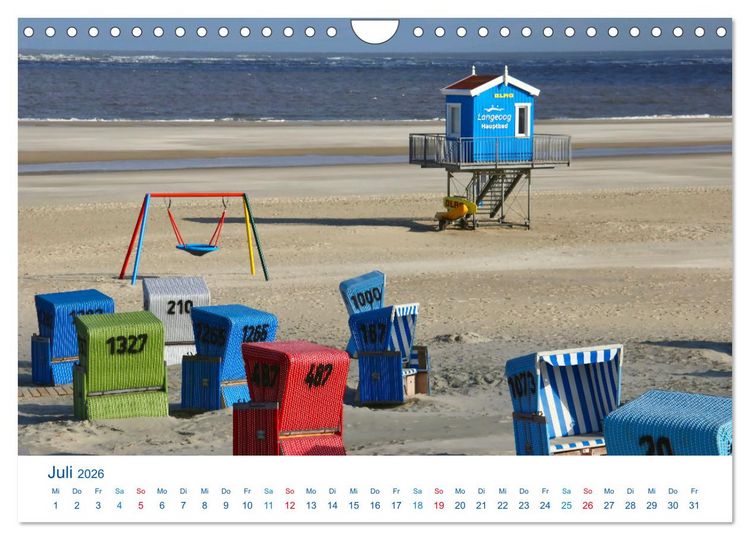 Produktbild: Langeoog 2026. Impressionen zwischen Hafen und Ostende (Wandkalender 2026 DIN A4 quer), CALVENDO Monatskalender