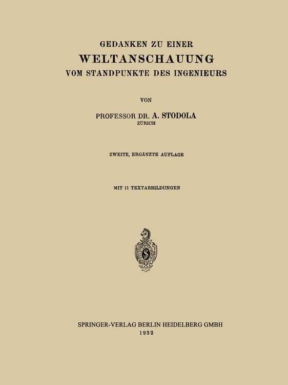 Produktbild: Gedanken zu Einer Weltanschauung vom Standpunkte des Ingenieurs