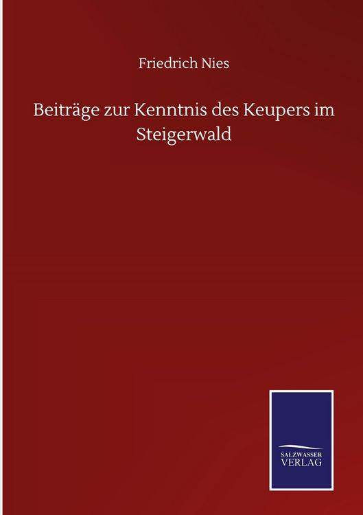 Produktbild: Beitr&auml;ge zur Kenntnis des Keupers im Steigerwald