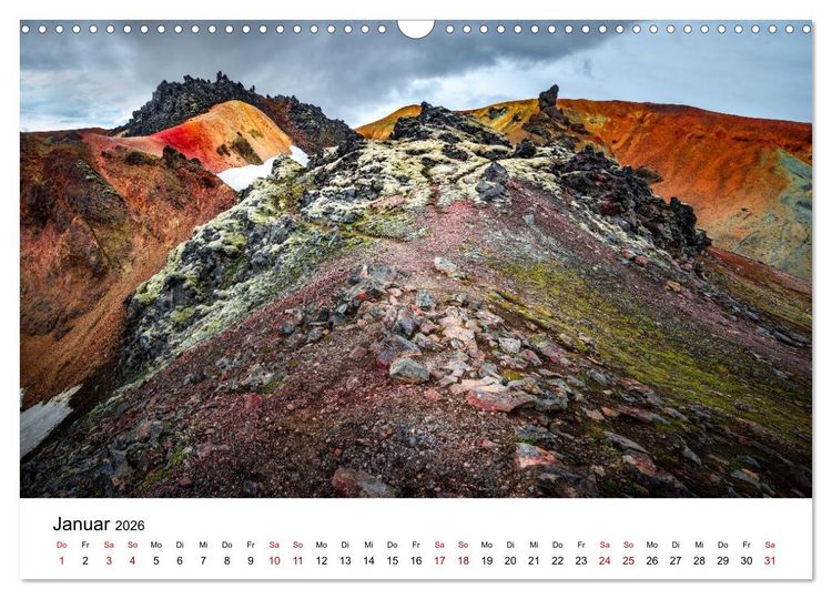 Produktbild: Island, Landmannalaugar: Regenbogenberge (Wandkalender 2026 DIN A3 quer), CALVENDO Monatskalender
