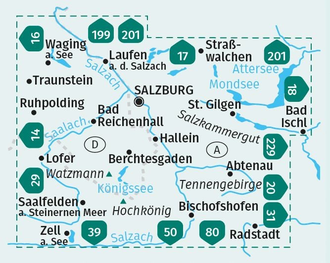 Produktbild: KOMPASS Wanderkarten-Set 291 Salzburg und Umgebung 1:50.000