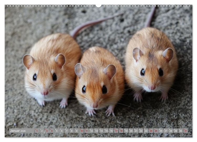 Produktbild: Maus im Haus - der Gerbil Kalender (Wandkalender 2026 DIN A2 quer), CALVENDO Monatskalender