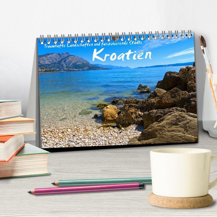 Produktbild: Kroatien - Traumhafte Landschaften und faszinierende St&auml;dte (Tischkalender 2026 DIN A5 quer), CALVENDO Monatskalender