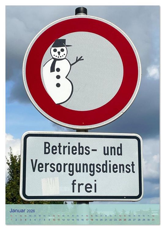 Produktbild: LUSTIGE VERKEHRSSCHILDER (Wandkalender 2026 DIN A3 hoch), CALVENDO Monatskalender