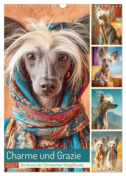 Produktbild: Charme und Grazie. Die Anmut der Chinesischen Schopfhunde (Wandkalender 2027 DIN A3 hoch), CALVENDO Monatskalender