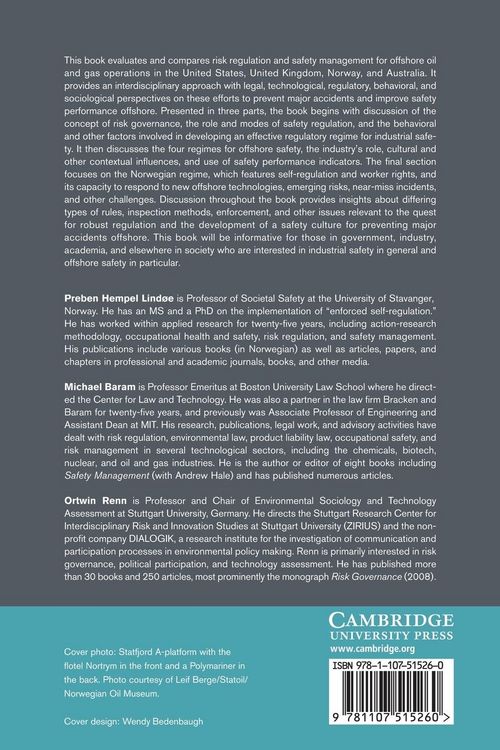 Produktbild: Risk Governance of Offshore Oil and Gas Operations