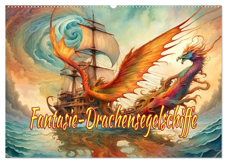 Produktbild: Fantasie-Drachensegelschiffe (Wandkalender 2026 DIN A2 quer), CALVENDO Monatskalender