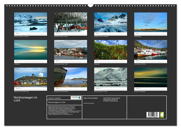Produktbild: Nordnorwegen im Licht (Wandkalender 2026 DIN A2 quer), CALVENDO Monatskalender