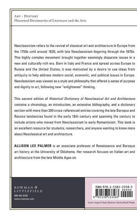 Produktbild: Historical Dictionary of Neoclassical Art and Architecture