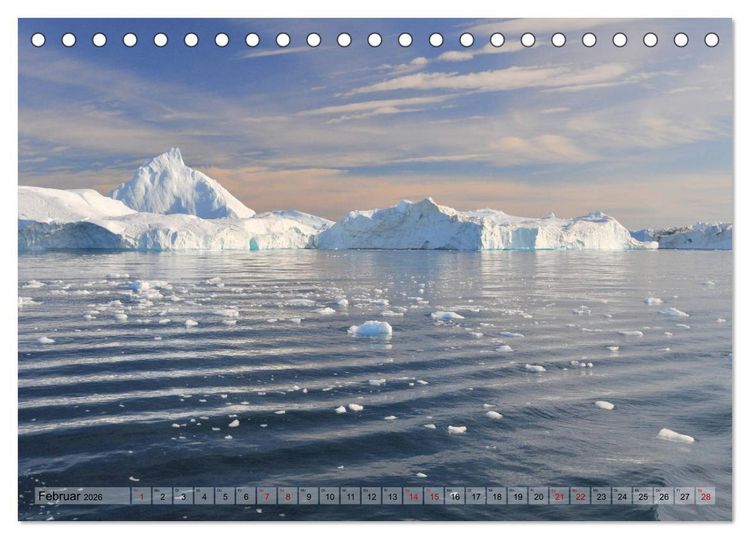 Produktbild: Gr&ouml;nland: Eisberge in der Disko Bucht (Tischkalender 2026 DIN A5 quer), CALVENDO Monatskalender