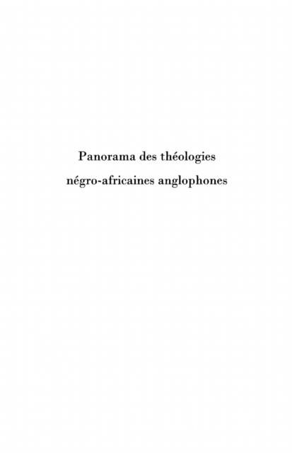 Produktbild: Panorama des theologies negro-africaines anglophones