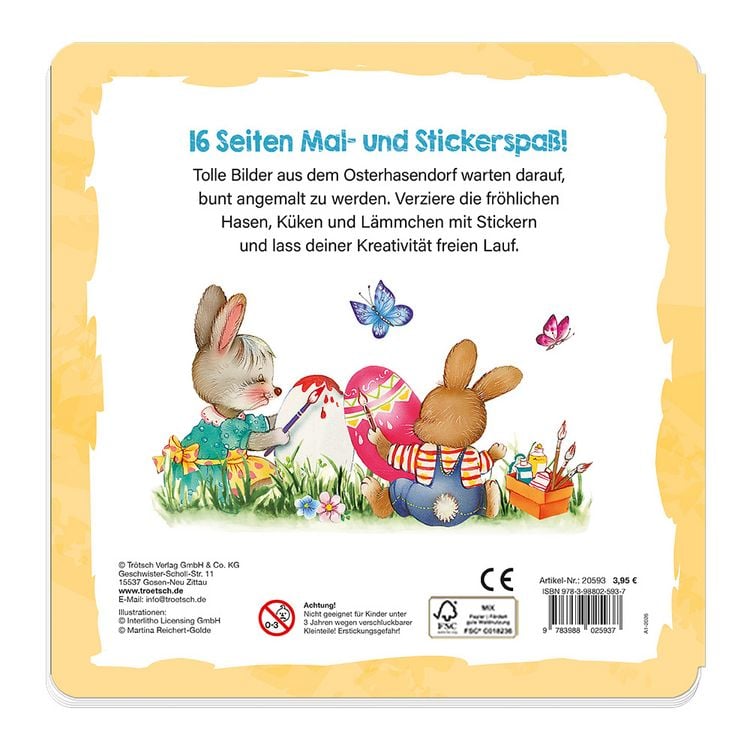 Produktbild: TR&Ouml;TSCH - Stickermalbuch Ostern