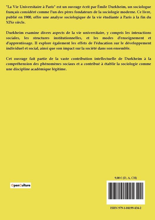 Produktbild: La vie universitaire &agrave; Paris