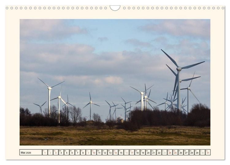 Produktbild: Windkraft in der Landschaft Ostfrieslands (Wandkalender 2026 DIN A3 quer), CALVENDO Monatskalender