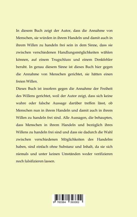 Produktbild: Gegen die Freiheit des Willens