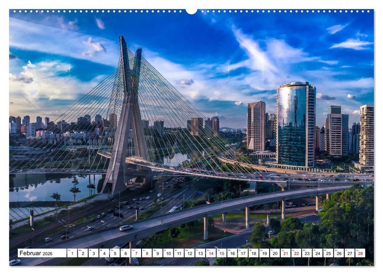 Produktbild: Skylines der sch&ouml;nsten Metropolen weltweit (hochwertiger Premium Wandkalender 2026 DIN A2 quer), Kunstdruck in Hochglanz