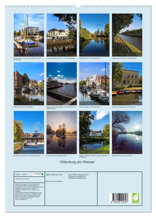 Produktbild: Oldenburg am Wasser (hochwertiger Premium Wandkalender 2026 DIN A2 hoch), Kunstdruck in Hochglanz