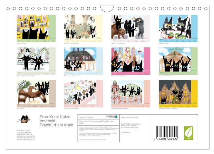 Produktbild: Frau Kami Katze entdeckt Frankfurt am Main (Wandkalender 2027 DIN A4 quer), CALVENDO Monatskalender