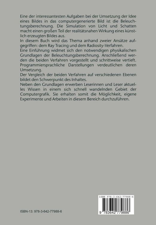 Produktbild: Beleuchtungsalgorithmen in der Computergrafik