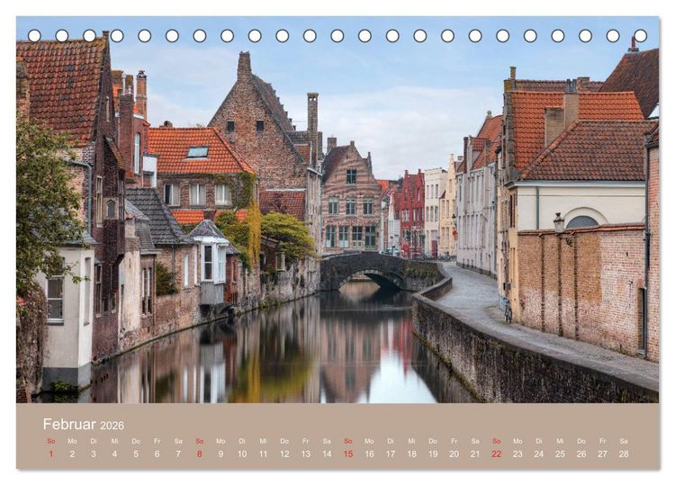 Produktbild: Br&uuml;gge und Gent, eine Fotoreise durch die zwei Perlen Flanderns. (Tischkalender 2026 DIN A5 quer), CALVENDO Monatskalender