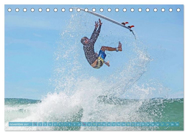 Produktbild: Le surf ou la qu&ecirc;te de la vague parfaite (Calendrier de bureau 2027 DIN A5 vertical), CALVENDO calendrier mensuel