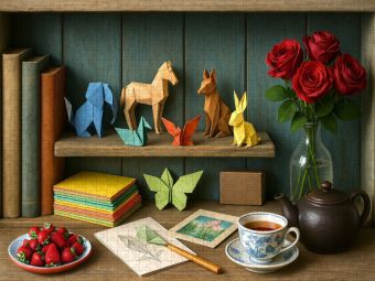 Produktbild: CALVENDO Puzzle Origami Regal mit kreativen Ideen | 1000 Teile Lege-Gr&ouml;&szlig;e 64x48cm Foto-Puzzle f&uuml;r gl&uuml;ckliche Stunden
