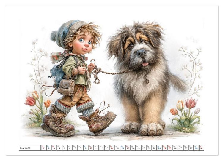 Produktbild: Wuff und weg! (Wandkalender 2026 DIN A4 quer), CALVENDO Monatskalender