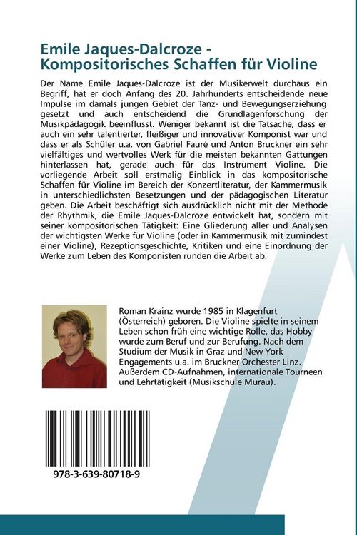 Produktbild: Emile Jaques-Dalcroze - Kompositorisches Schaffen f&uuml;r Violine