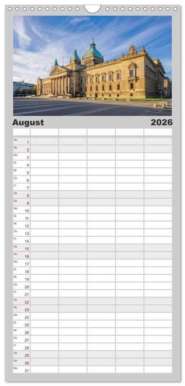 Produktbild: Familienplaner 2026 - Reise durch Leipzig mit 5 Spalten (Wandkalender, 21 x 45 cm) CALVENDO