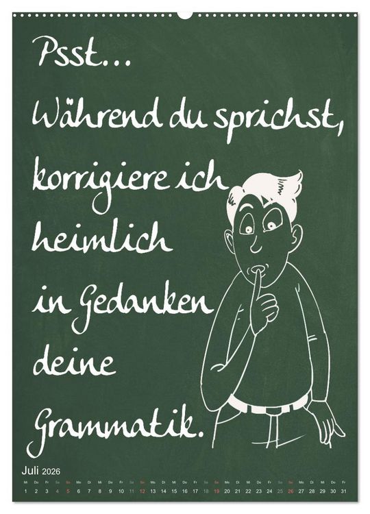 Produktbild: Coole Lehrerspr&uuml;che (Wandkalender 2026 DIN A2 hoch), CALVENDO Monatskalender