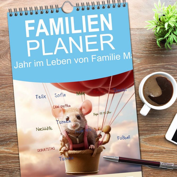 Produktbild: Familienplaner 2026 - Ein Jahr im Leben von Familie Maus mit 5 Spalten (Wandkalender, 21 x 45 cm) CALVENDO