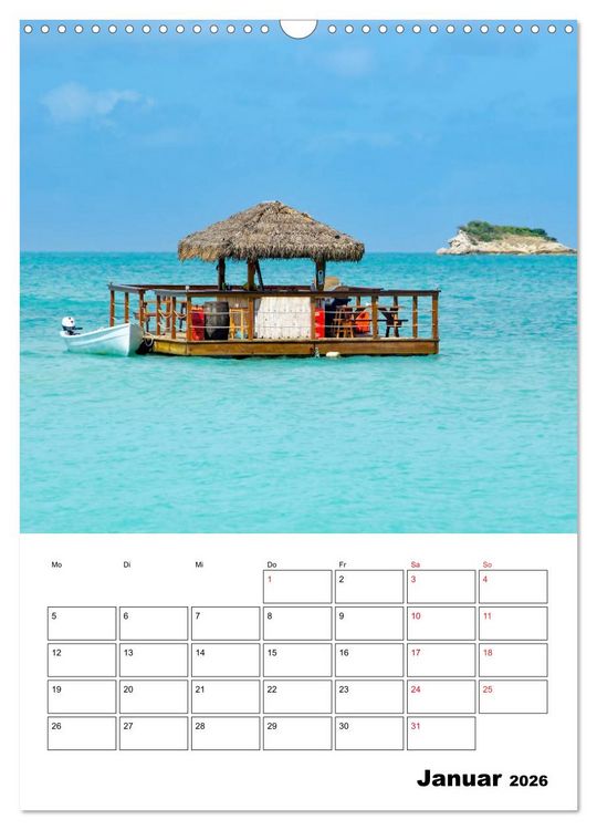 Produktbild: Karibik pur - mit Charme und Zauber (Wandkalender 2026 DIN A3 hoch), CALVENDO Monatskalender