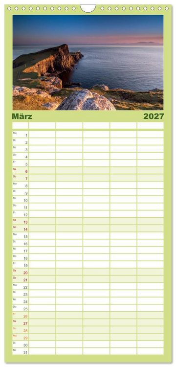Produktbild: Familienplaner 2027 - Schottland - Scotland - Alba mit 5 Spalten (Wandkalender, 21 x 45 cm) CALVENDO