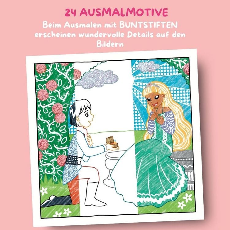 Produktbild: Glitzer Zauberpapier Malbuch Zauberhafte Prinzessinnen