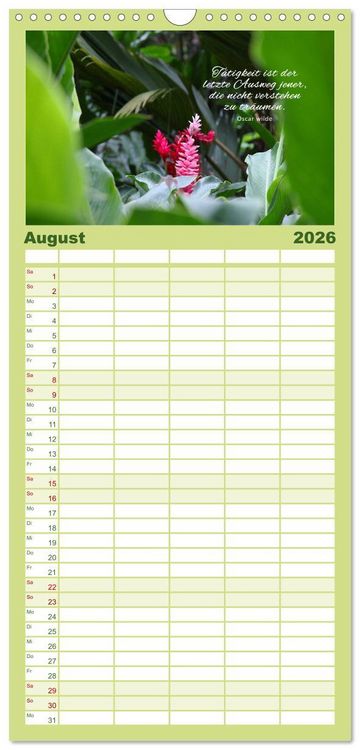 Produktbild: Familienplaner 2026 - Ruhe und Gelassenheit 2026 mit 5 Spalten (Wandkalender, 21 x 45 cm) CALVENDO