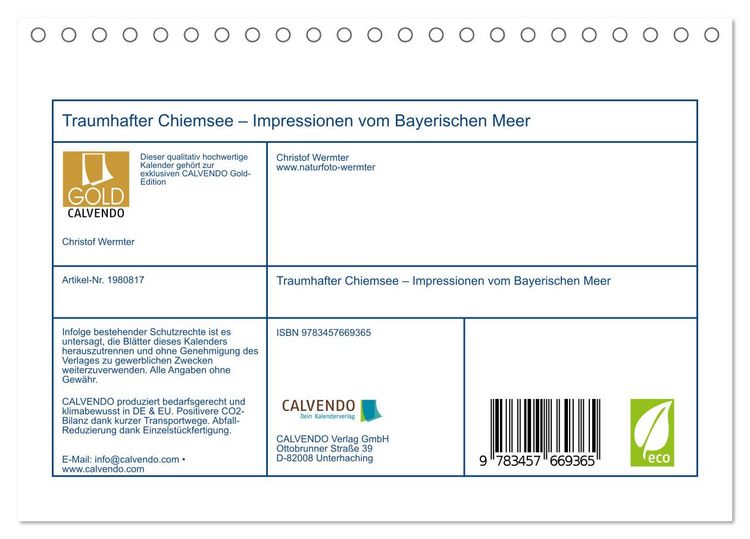Produktbild: Traumhafter Chiemsee &ndash; Impressionen vom Bayerischen Meer (Tischkalender 2026 DIN A5 quer), CALVENDO Monatskalender