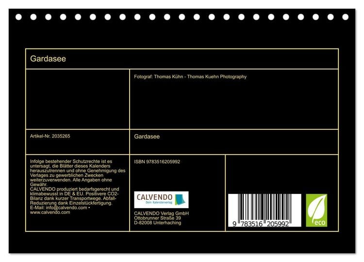 Produktbild: Gardasee (Tischkalender 2026 DIN A5 quer), CALVENDO Monatskalender