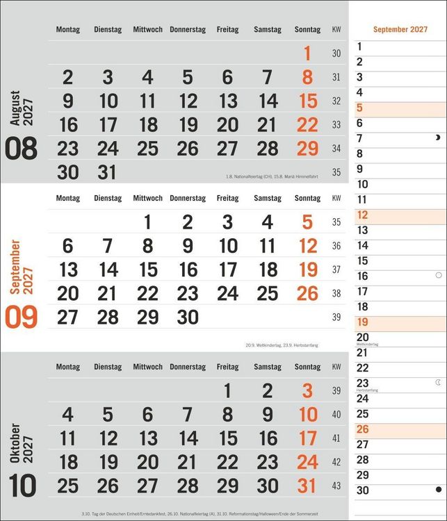 Produktbild: times&more 3-Monatsplaner, orange 2027