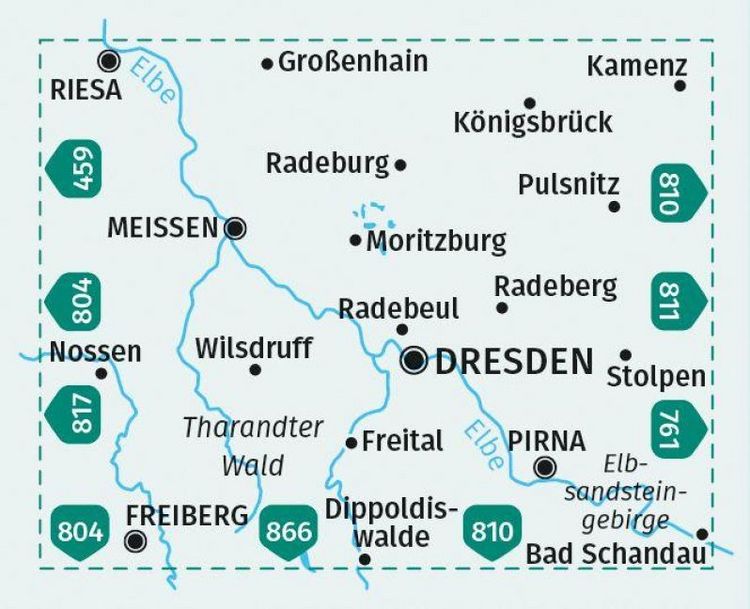 Produktbild: KOMPASS Wanderkarte 809 Dresden, Mei&szlig;en, Tharandter Wald 1:50.000