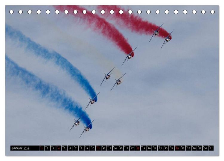 Produktbild: Augenblicke in der Luft: Patrouille de France (Tischkalender 2026 DIN A5 quer), CALVENDO Monatskalender