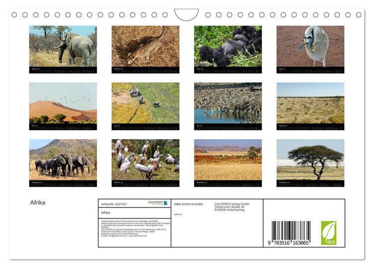 Produktbild: Afrika (Wandkalender 2026 DIN A4 quer), CALVENDO Monatskalender