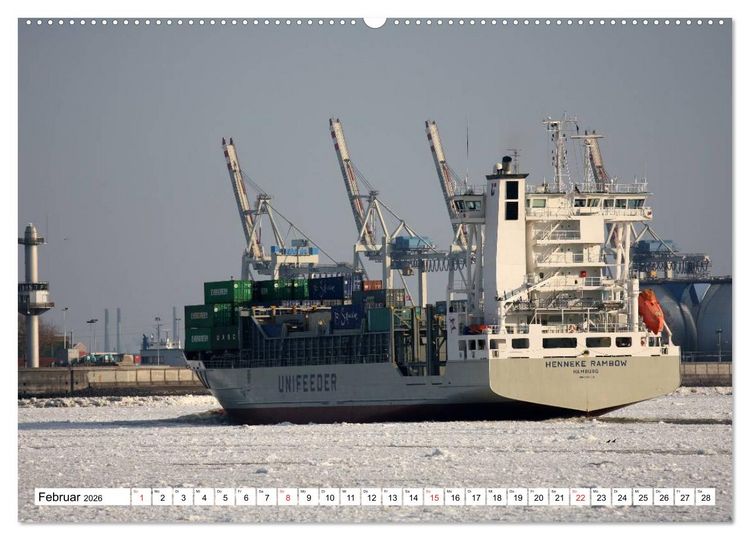 Produktbild: Dicke P&ouml;tte im Hafen und auf gro&szlig;er Fahrt (hochwertiger Premium Wandkalender 2026 DIN A2 quer), Kunstdruck in Hochglanz