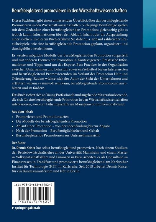Produktbild: Berufsbegleitend promovieren in den Wirtschaftswissenschaften