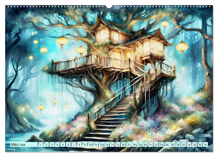 Produktbild: Ein Jahr im Baumhausparadies (hochwertiger Premium Wandkalender 2026 DIN A2 quer), Kunstdruck in Hochglanz