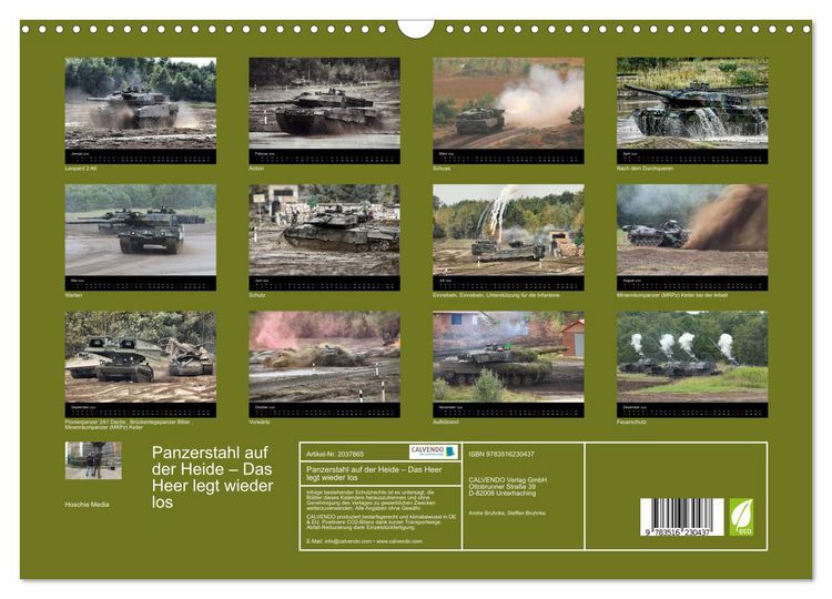 Produktbild: Panzerstahl auf der Heide &ndash; Das Heer legt wieder los (Wandkalender 2026 DIN A3 quer), CALVENDO Monatskalender