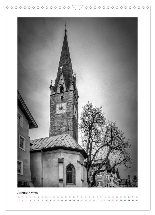 Produktbild: Kitzb&uuml;hel Monochrom (Wandkalender 2026 DIN A3 hoch), CALVENDO Monatskalender
