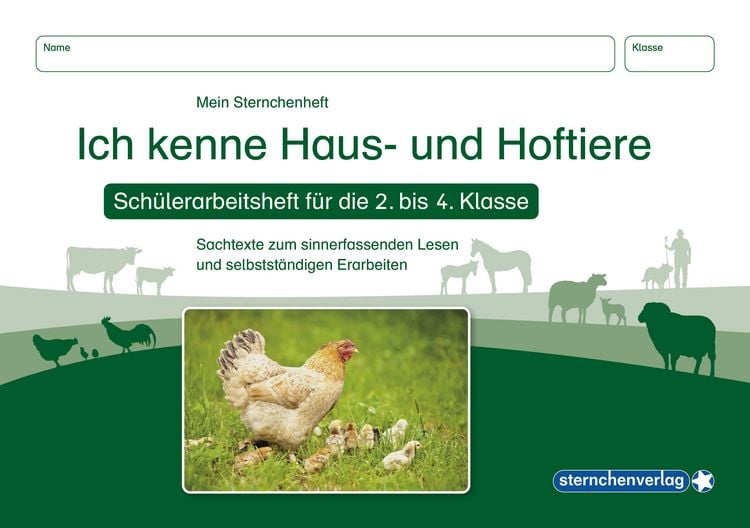 Produktbild: Ich kenne Haus- und Hoftiere - Schülerarbeitsheft für die 2. bis 4. Klasse