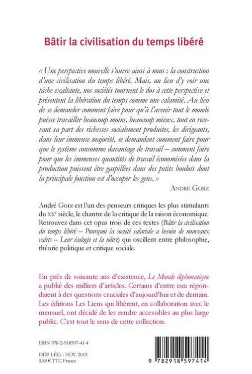 Produktbild: B&acirc;tir la civilisation du temps lib&eacute;r&eacute;